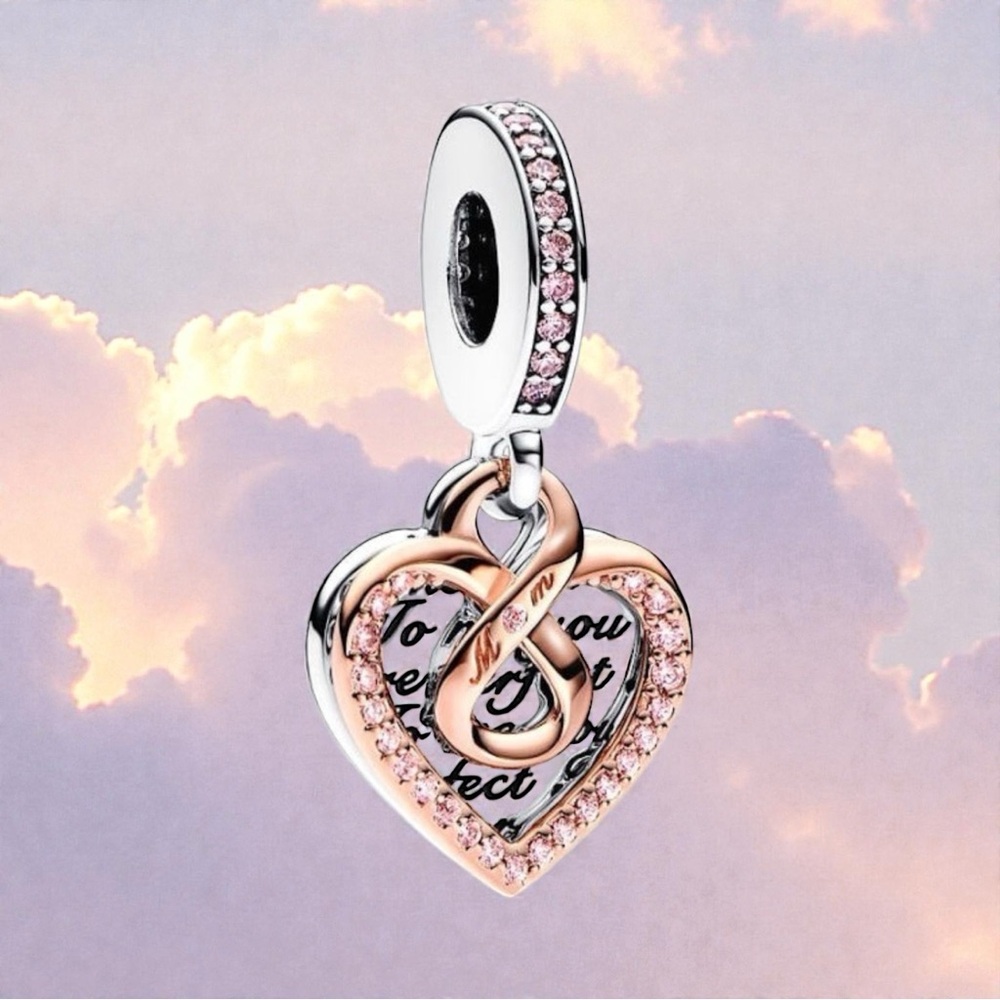 Elegant Heart Pendant with Pink Accents